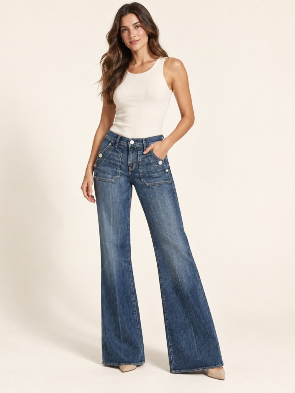 NWOT Vintage Rock & Republic Siouxsie Low Rise Wide Leg Jeans 29 Y2K